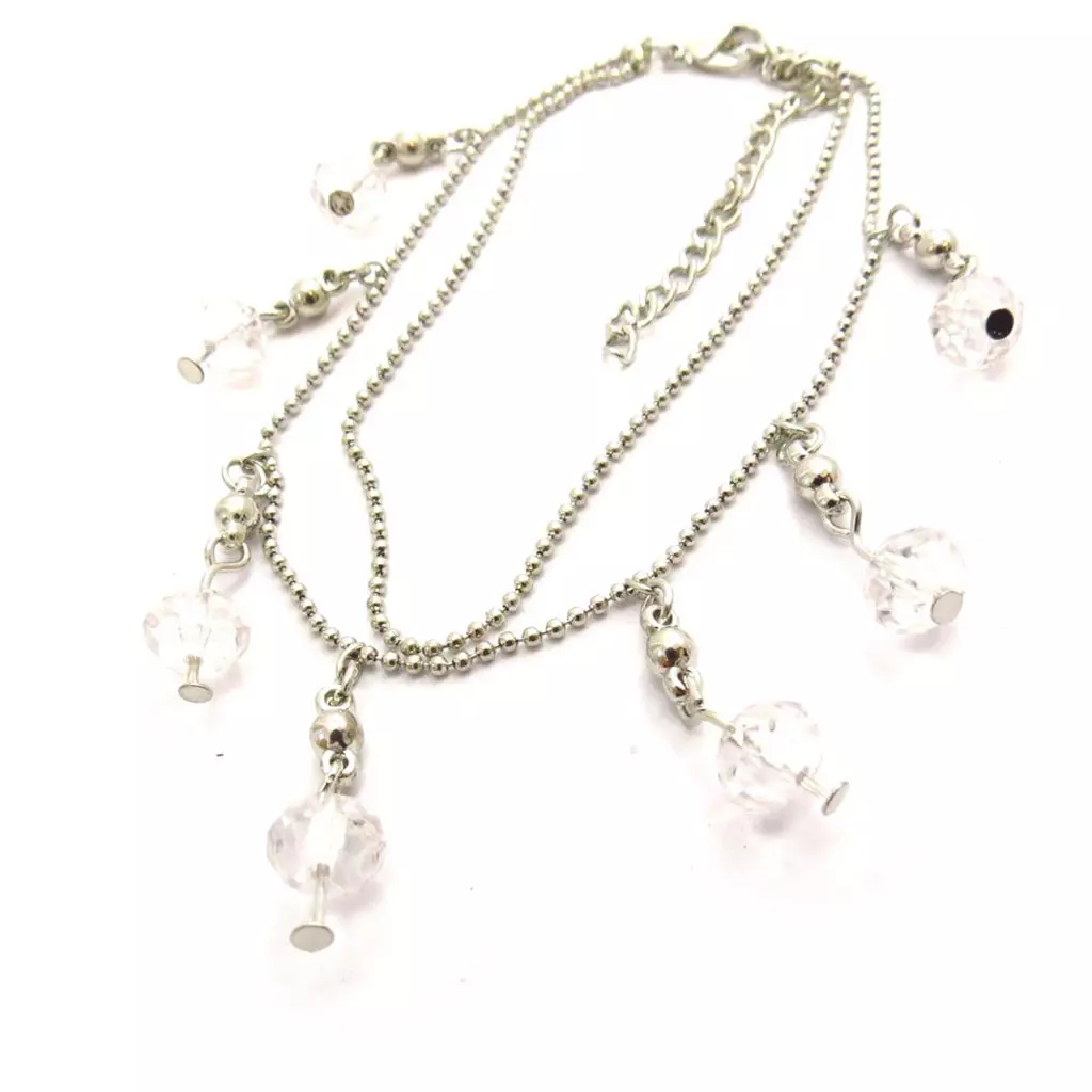 Les Trésors De Lily Chaine Cheville 'Sissi' Blanc [J7185]