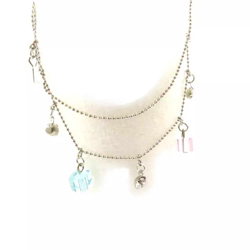 Les Trésors De Lily Chaine Cheville 'Sissi' Blanc Rose Bleu [J6933]
