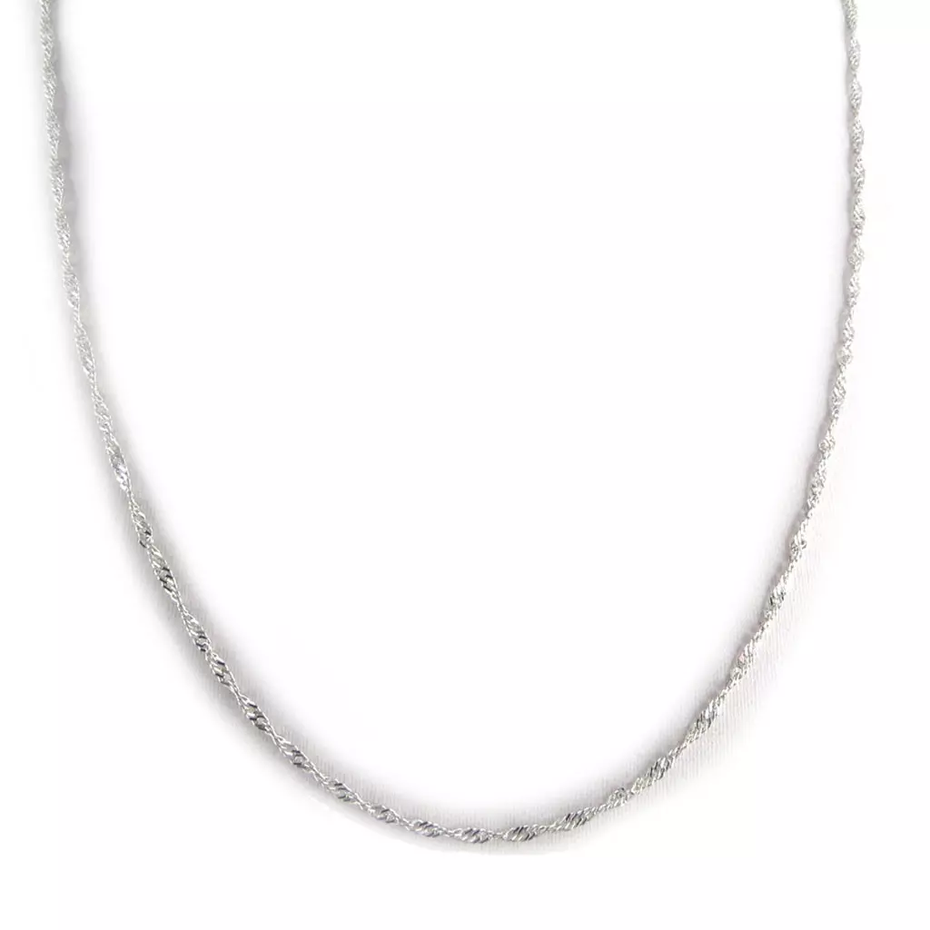les trésors de lily Chaine Collier Argent 'Singapour' argenté (rhodié) 40 cm 2 mm [L3901]