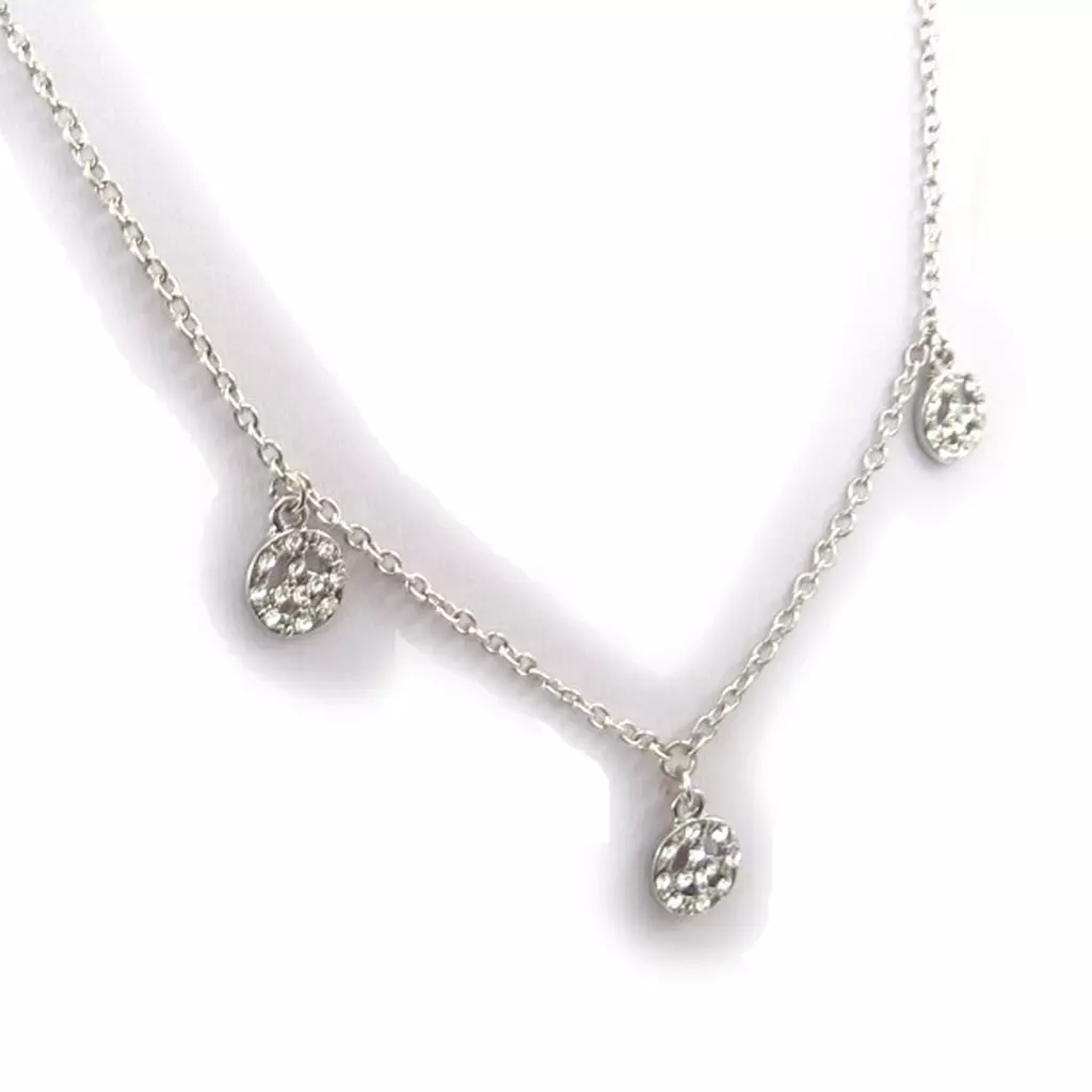 les trésors de lily Chaine de taille Créateur 'Peace' argenté [K0281]