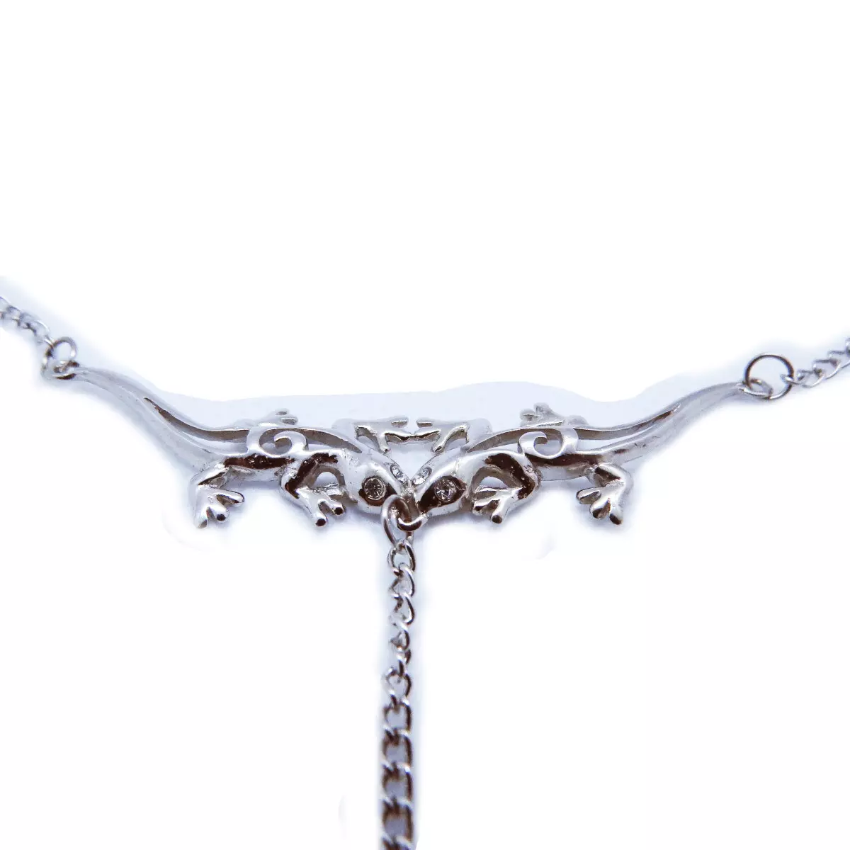 Les Trésors De Lily Chaine De Taille Créateur 'Salamandre' Argenté 80 Cm 6x7 Cm [H9177]