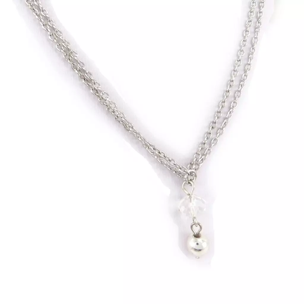 Les Trésors De Lily Chaine De Taille 'Scarlett' Blanc Argenté [K0678]