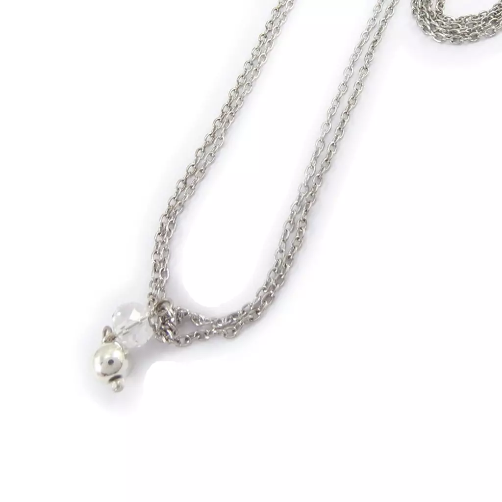 Les Trésors De Lily Chaine De Taille 'Scarlett' Blanc Argenté [K0678]