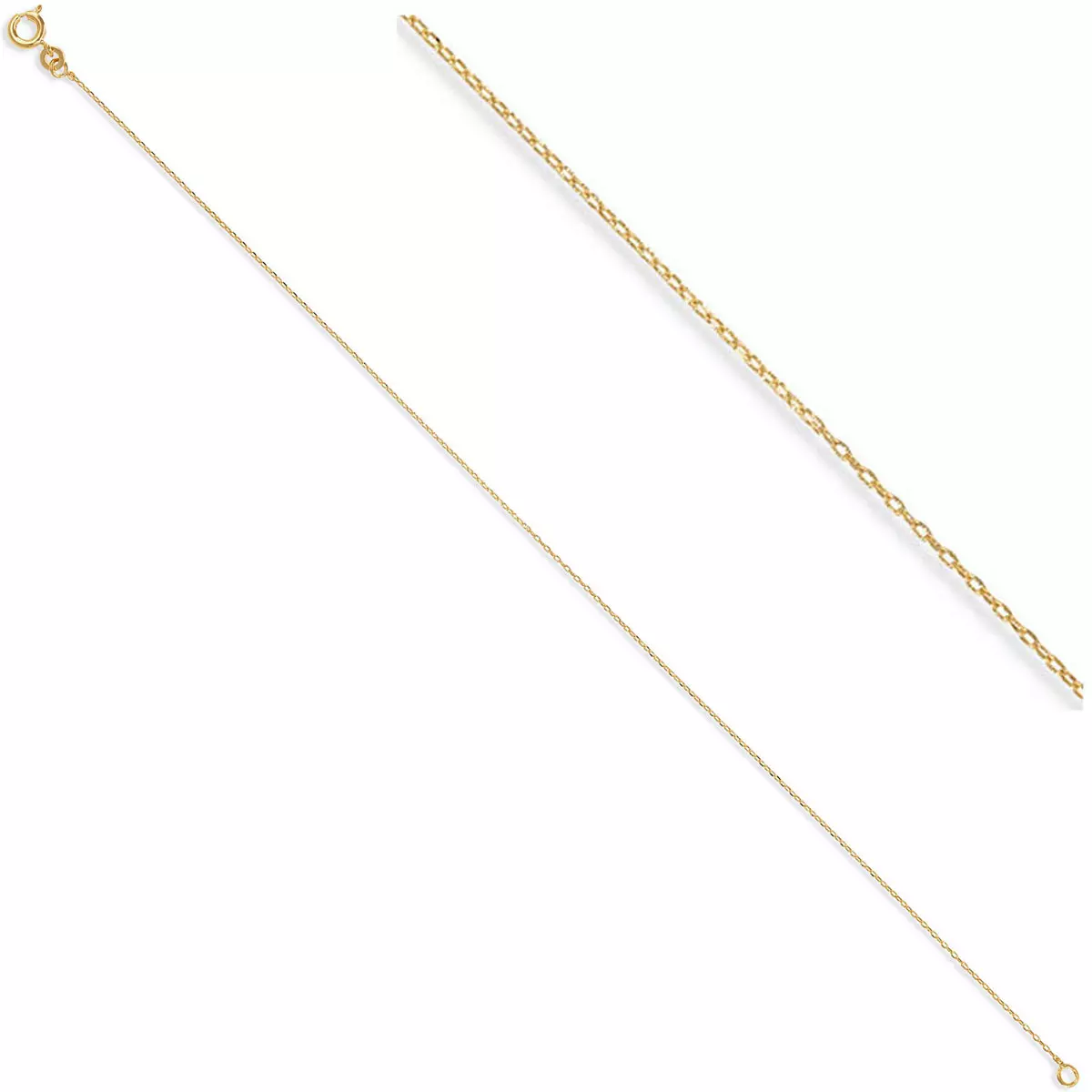les trésors de lily Chaine Plaqué Or 'Forçat' doré 38 cm 1 mm [R7205]