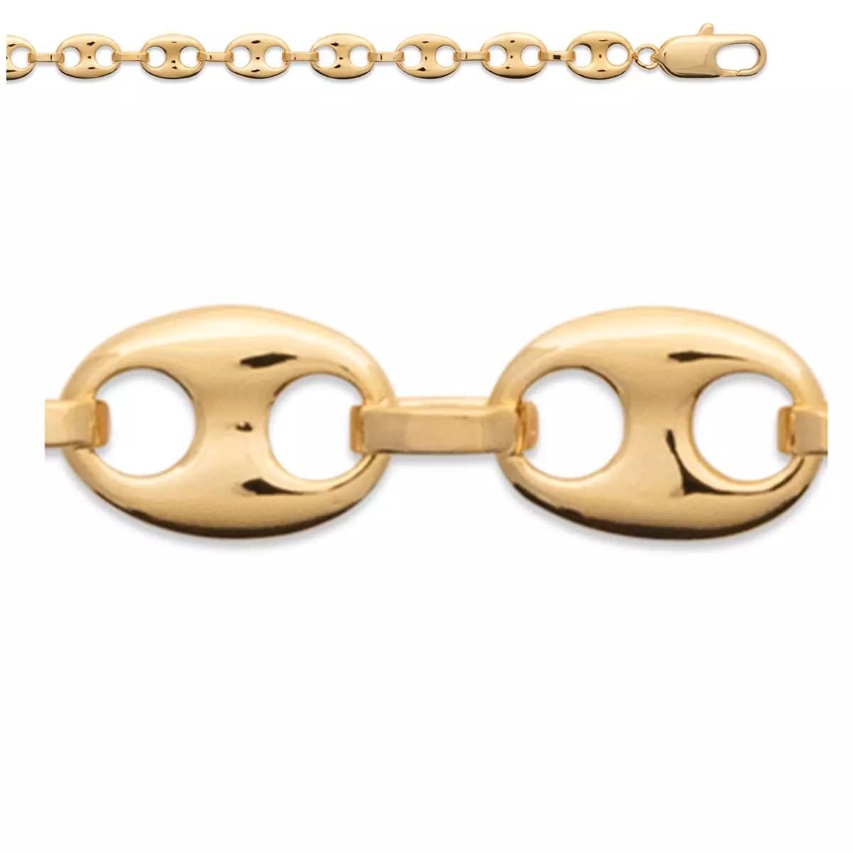 les trésors de lily Chaine Plaqué Or 'Grain de Café' doré 60 cm 6 mm [R3952]