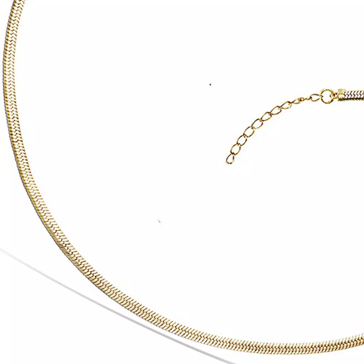les trésors de lily Chaine Plaqué Or 'Maille Serpent Plate' doré 42 m 3 mm [R5173]