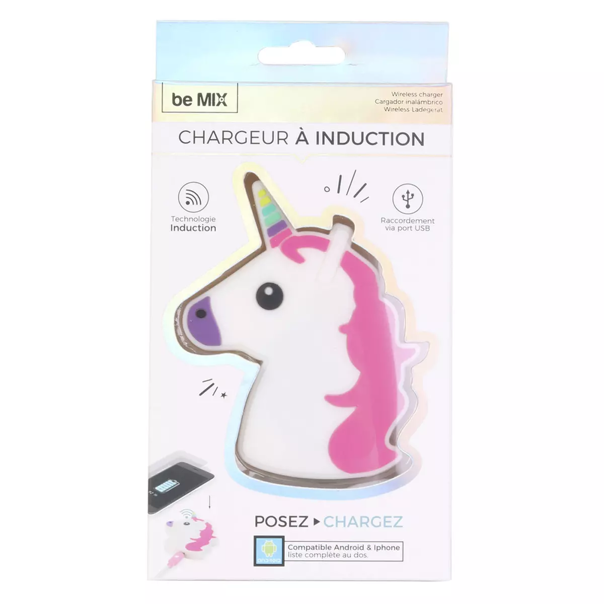 Les Trésors De Lily Chargeur à Induction 'Licorne My Unicorn' 10x73 Cm [R0323]