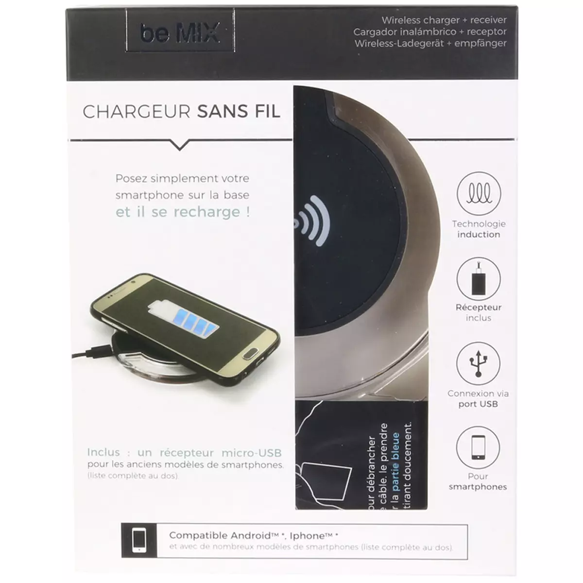 Les Trésors De Lily Chargeur à Induction Sans Fil 'Design' Blanc 10 Cm [R2910]