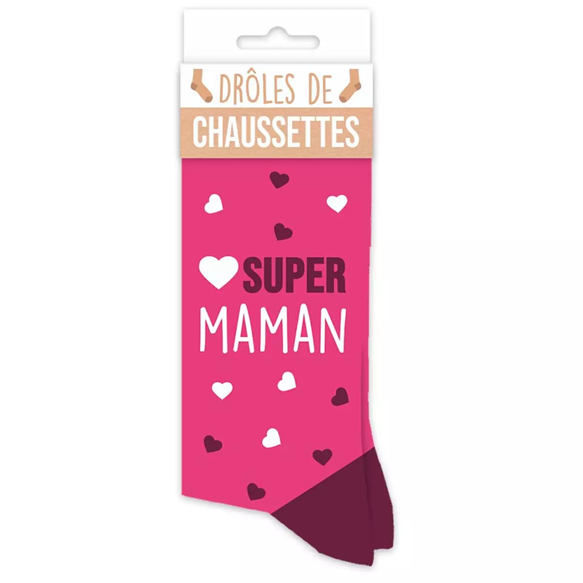 Les Trésors De Lily Chaussettes Coton Tendresse 'Super Maman' Rose Taille Unique [R6846]