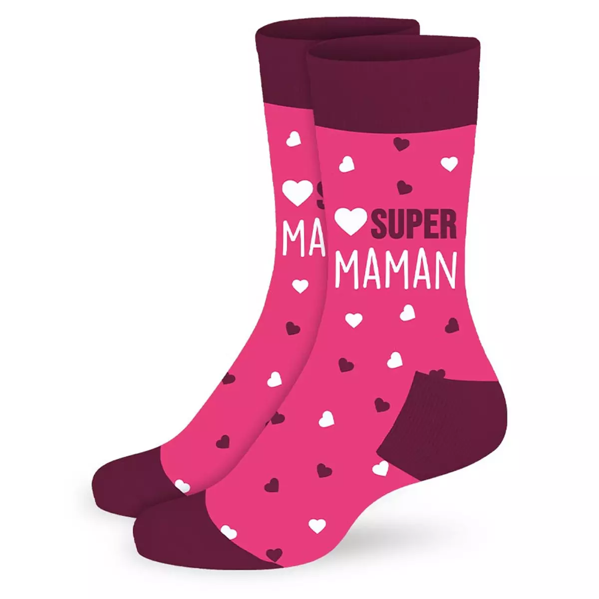 Les Trésors De Lily Chaussettes Coton Tendresse 'Super Maman' Rose Taille Unique [R6846]