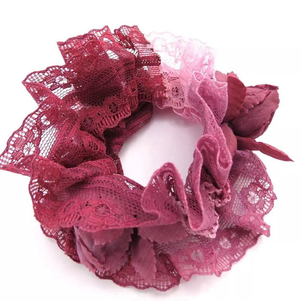 Les Trésors De Lily Chouchou 'Scarlett' Rose Bordeaux 4 Cm [J8566]