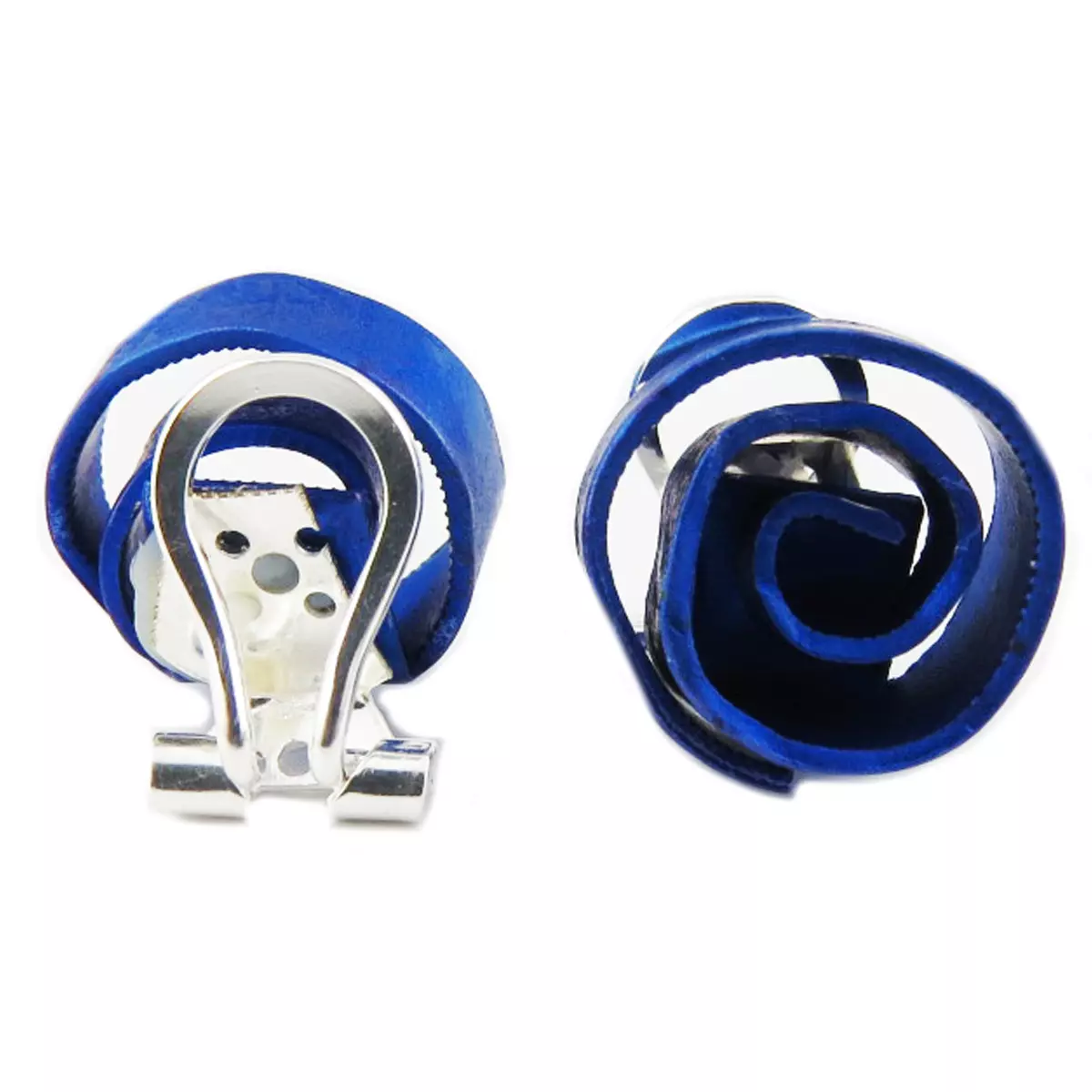 Les Trésors De Lily Clips / Boucles D'oreilles Artisanales 'Aluminirock' Bleu 15 Cm [R1236]