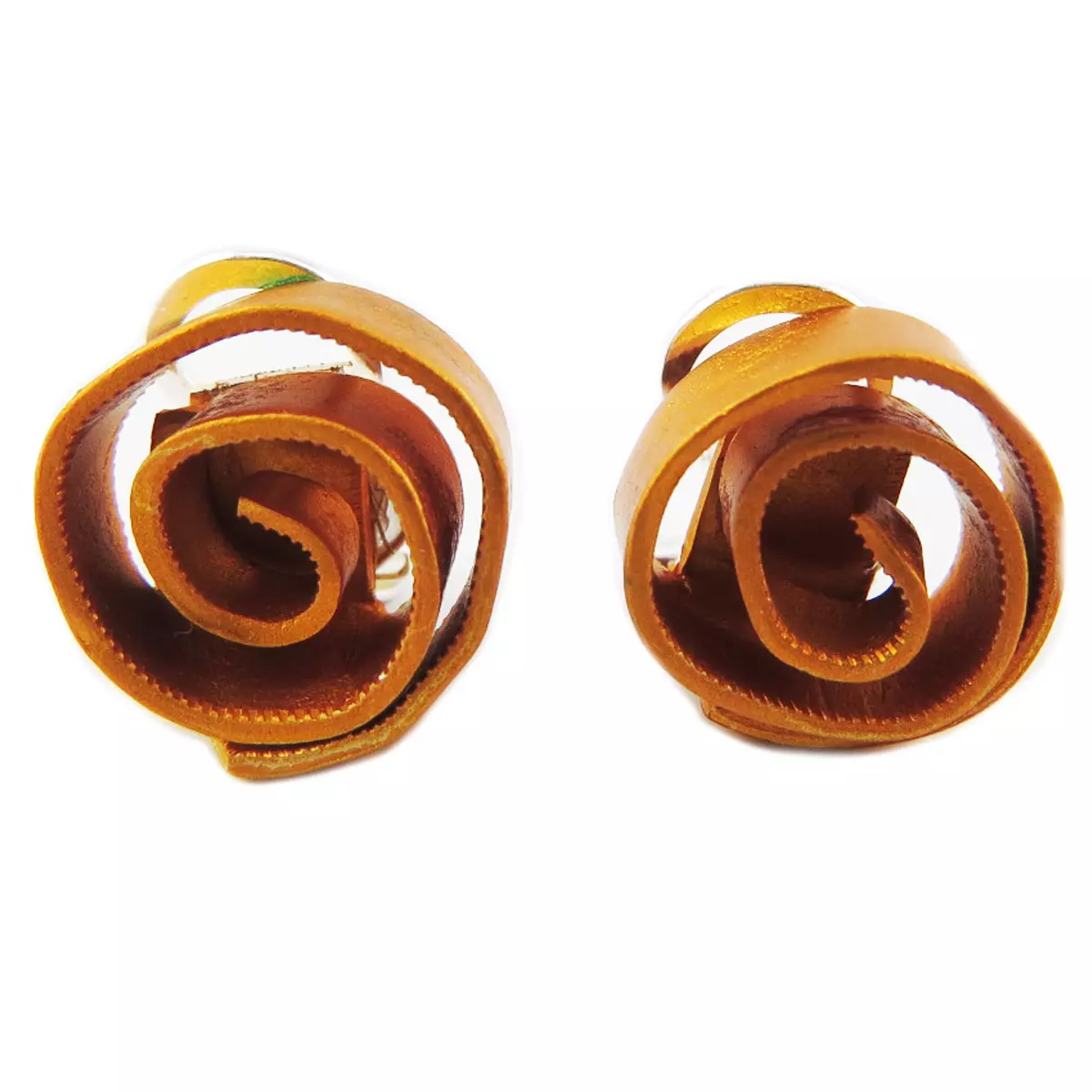 les trésors de lily Clips / boucles d'oreilles artisanales 'Aluminirock' jaune 15 cm [R1231]