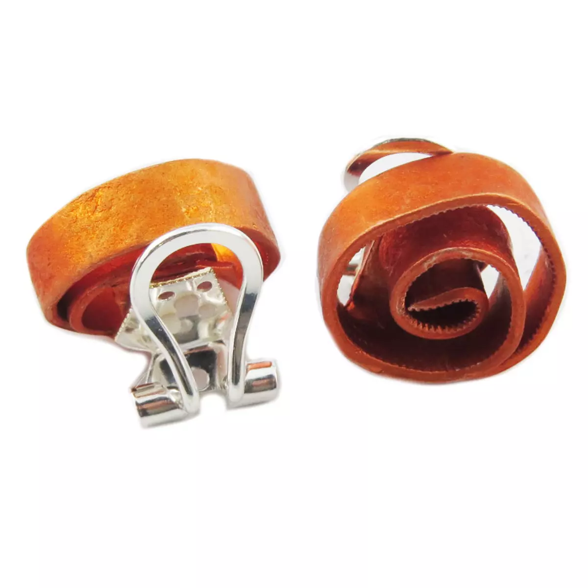 Les Trésors De Lily Clips / Boucles D'oreilles Artisanales 'Aluminirock' Orange 15 Cm [R1232]