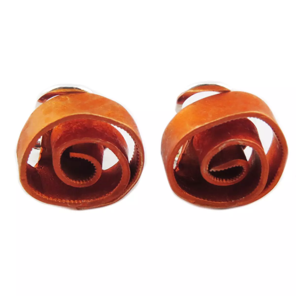 les trésors de lily Clips / boucles d'oreilles artisanales 'Aluminirock' orange 15 cm [R1232]