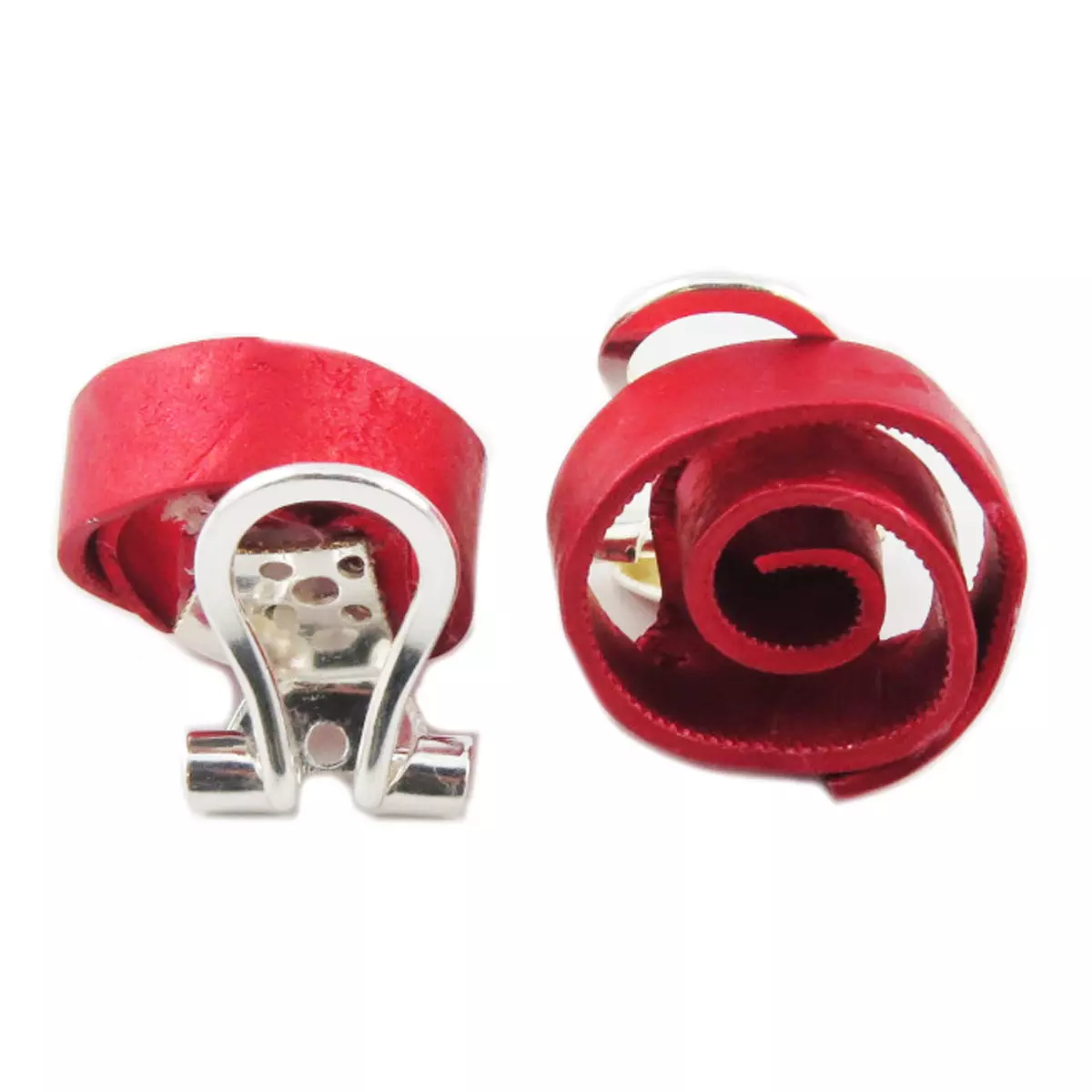 Les Trésors De Lily Clips / Boucles D'oreilles Artisanales 'Aluminirock' Rouge 15 Cm [R1233]