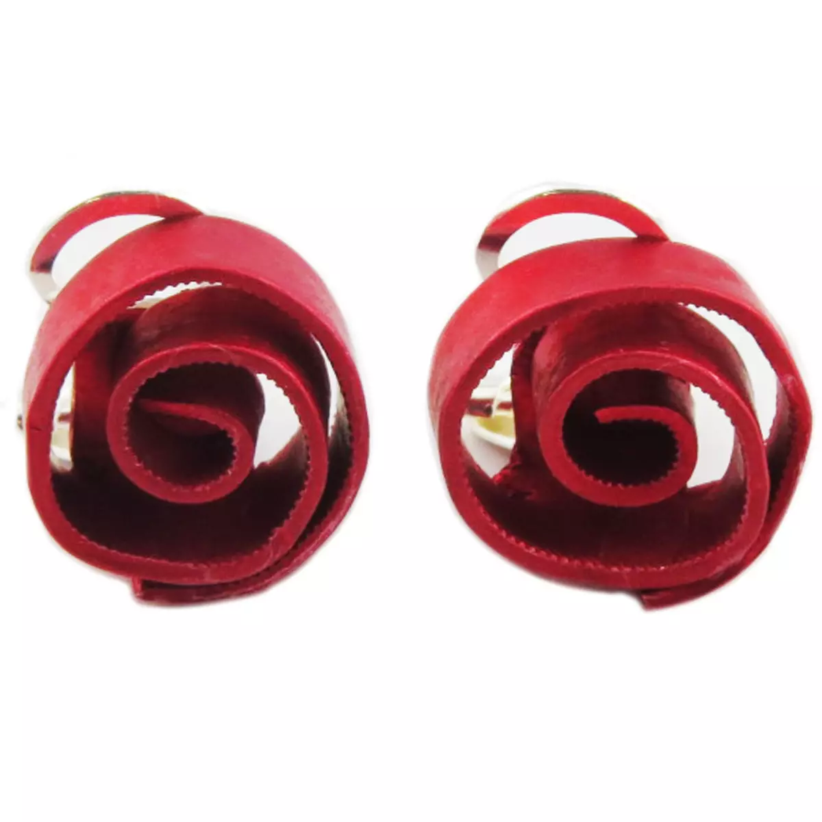 les trésors de lily Clips / boucles d'oreilles artisanales 'Aluminirock' rouge 15 cm [R1233]