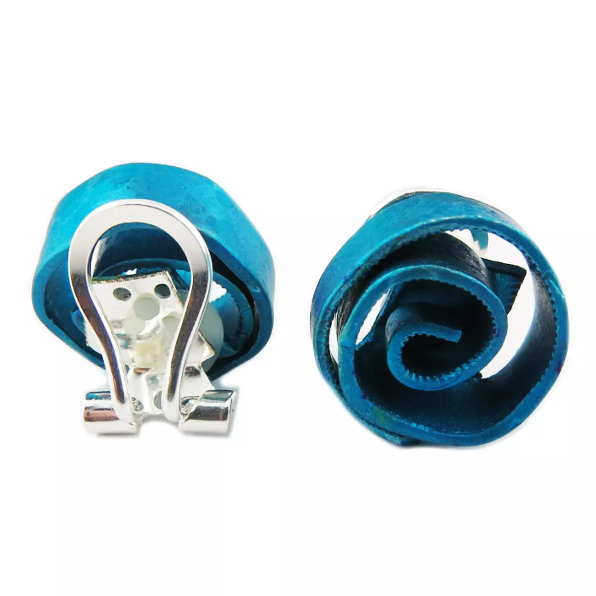 Les Trésors De Lily Clips / Boucles D'oreilles Artisanales 'Aluminirock' Turquoise 15 Cm [R1235]