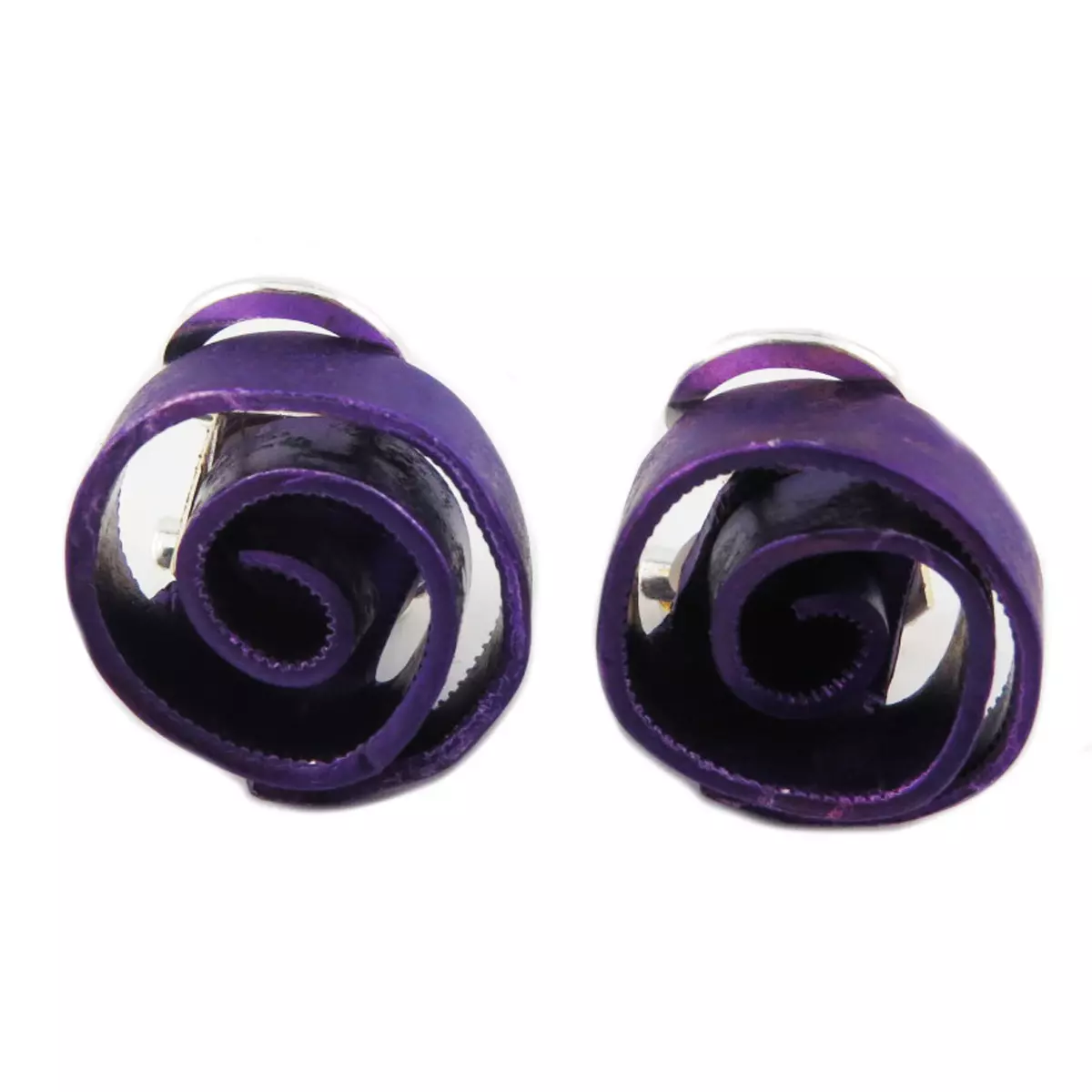 Les Trésors De Lily Clips / Boucles D'oreilles Artisanales 'Aluminirock' Violet 15 Cm [R1237]