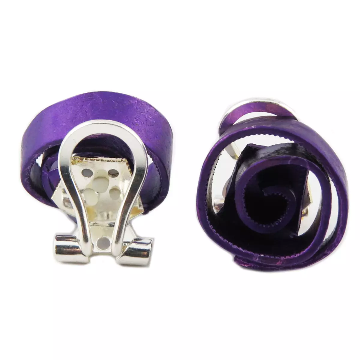 Les Trésors De Lily Clips / Boucles D'oreilles Artisanales 'Aluminirock' Violet 15 Cm [R1237]