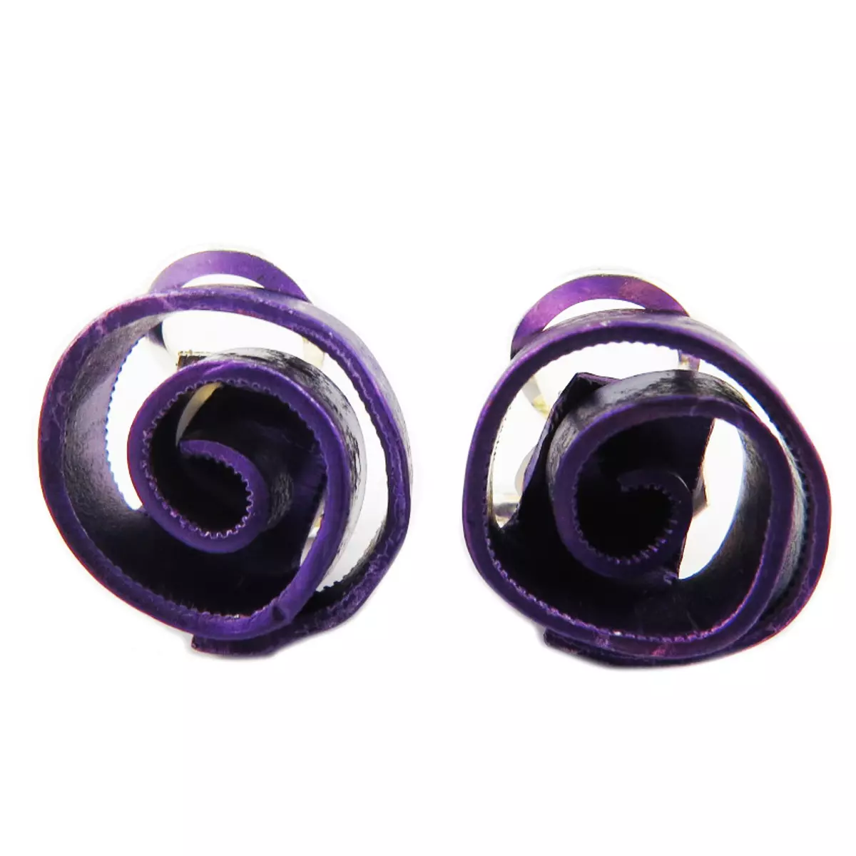 les trésors de lily Clips / boucles d'oreilles artisanales 'Aluminirock' violet 15 cm [R1237]