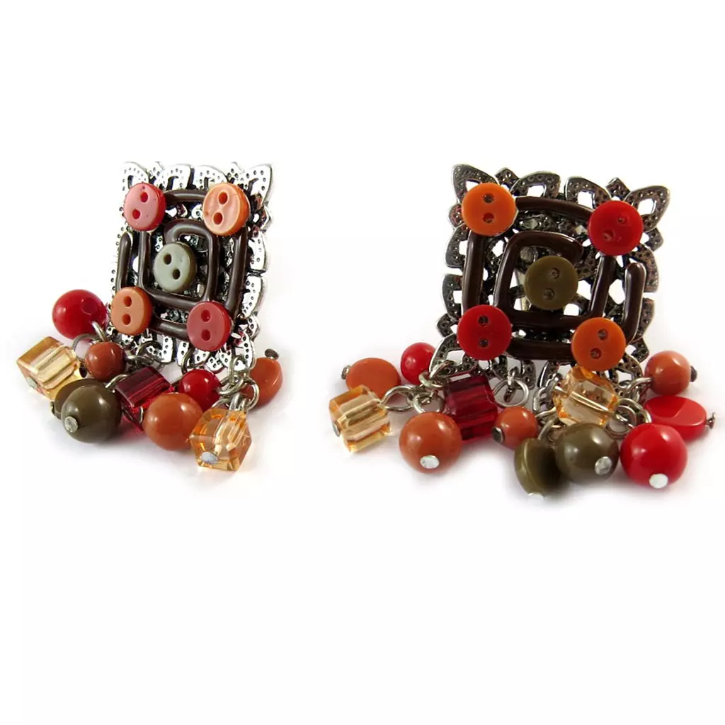 Les Trésors De Lily Clips Créateur 'Babouchka' Rouge Marron [H8795]