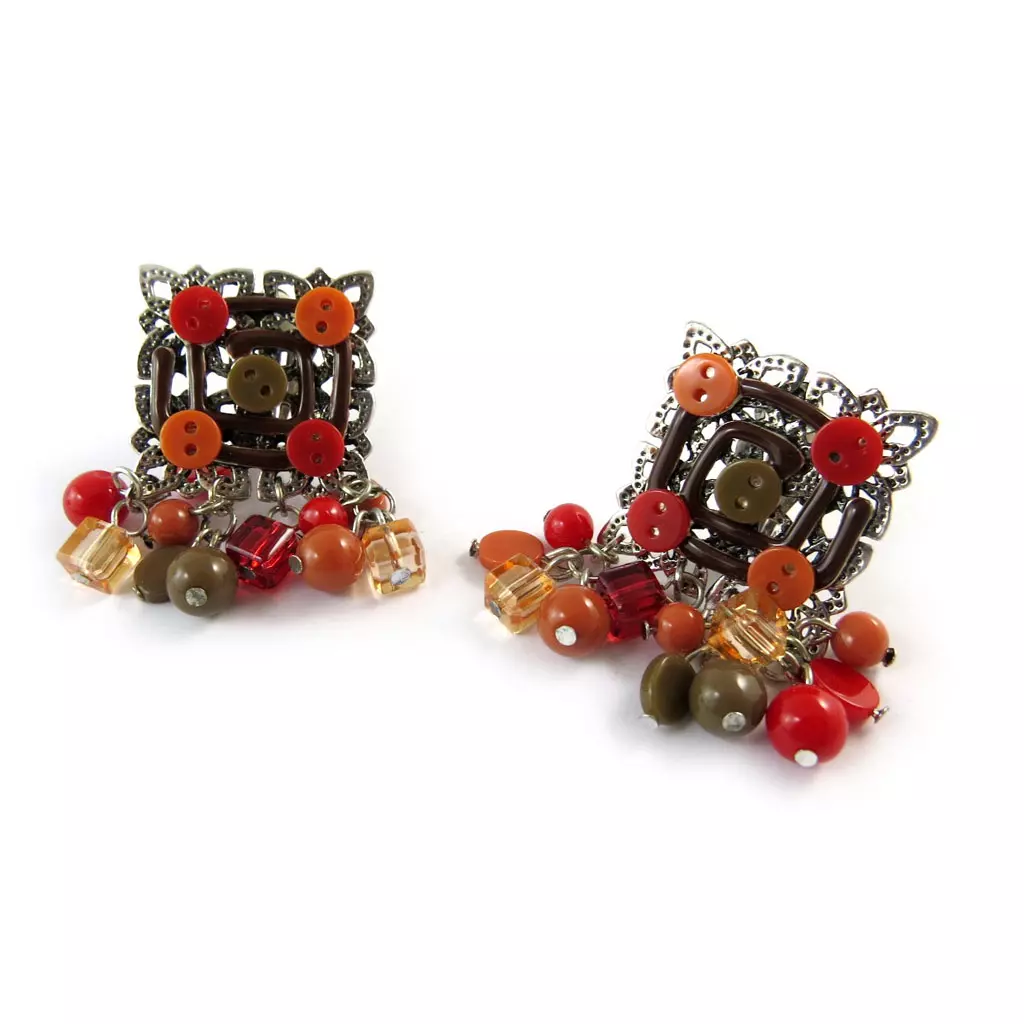 Les Trésors De Lily Clips Créateur 'Babouchka' Rouge Marron [H8795]
