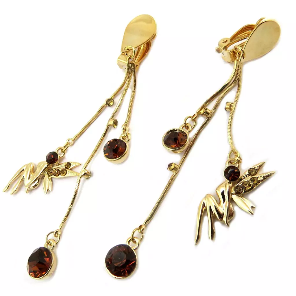 les trésors de lily Clips Créateur 'Fée Clochette' marron doré 85x20 mm [P4632]