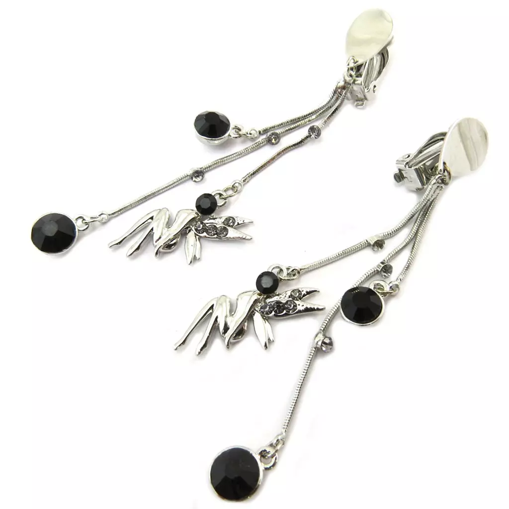 les trésors de lily Clips Créateur 'Fée Clochette' noir argenté 85x20 mm [P4631]