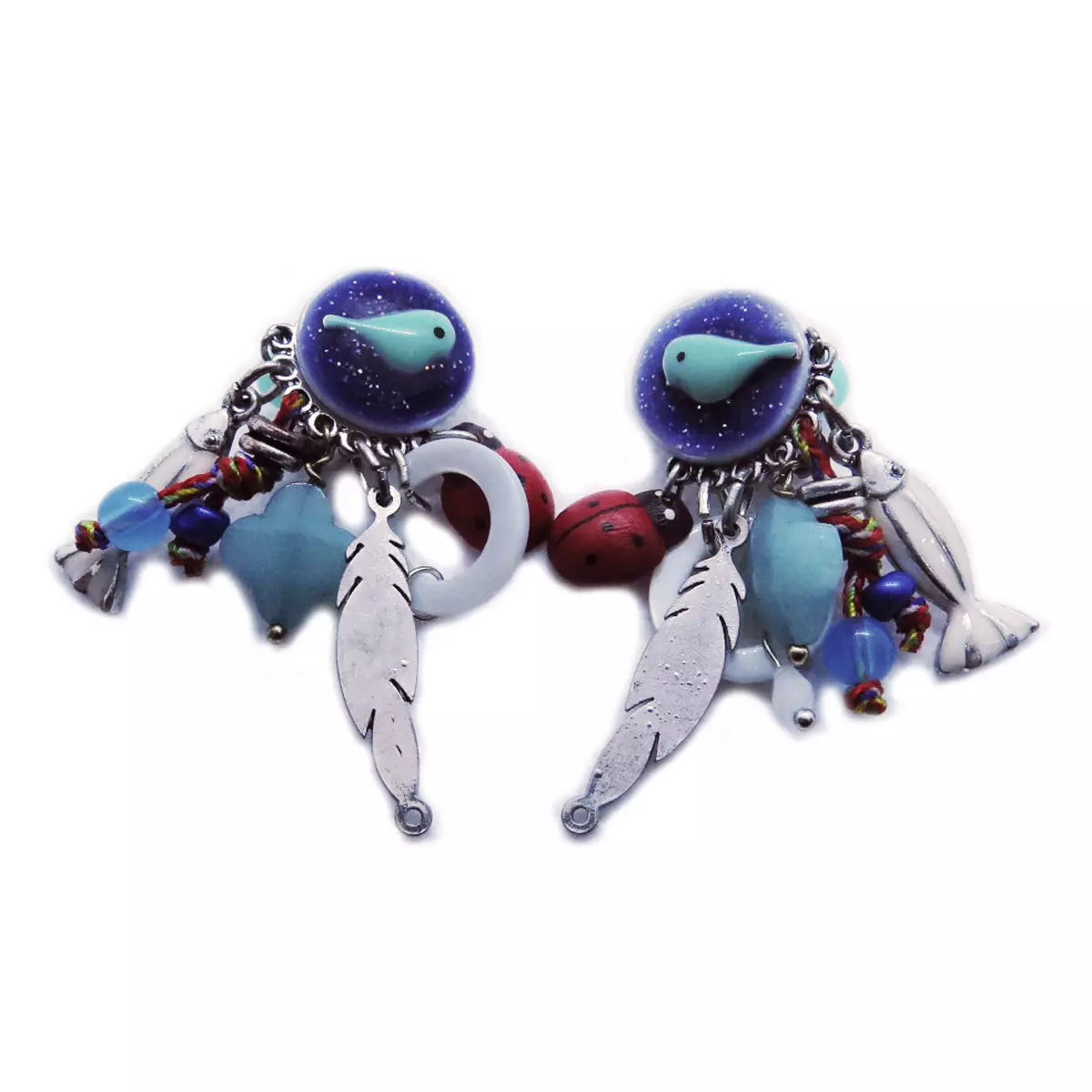 les trésors de lily Clips créateur 'Lilipoupettes' bleu argenté 50x30 mm [R6429]