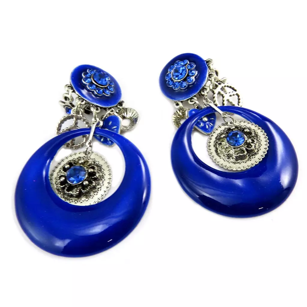 les trésors de lily Clips créateur 'Lilipoupettes' bleu argenté 65x40 mm [P7429]