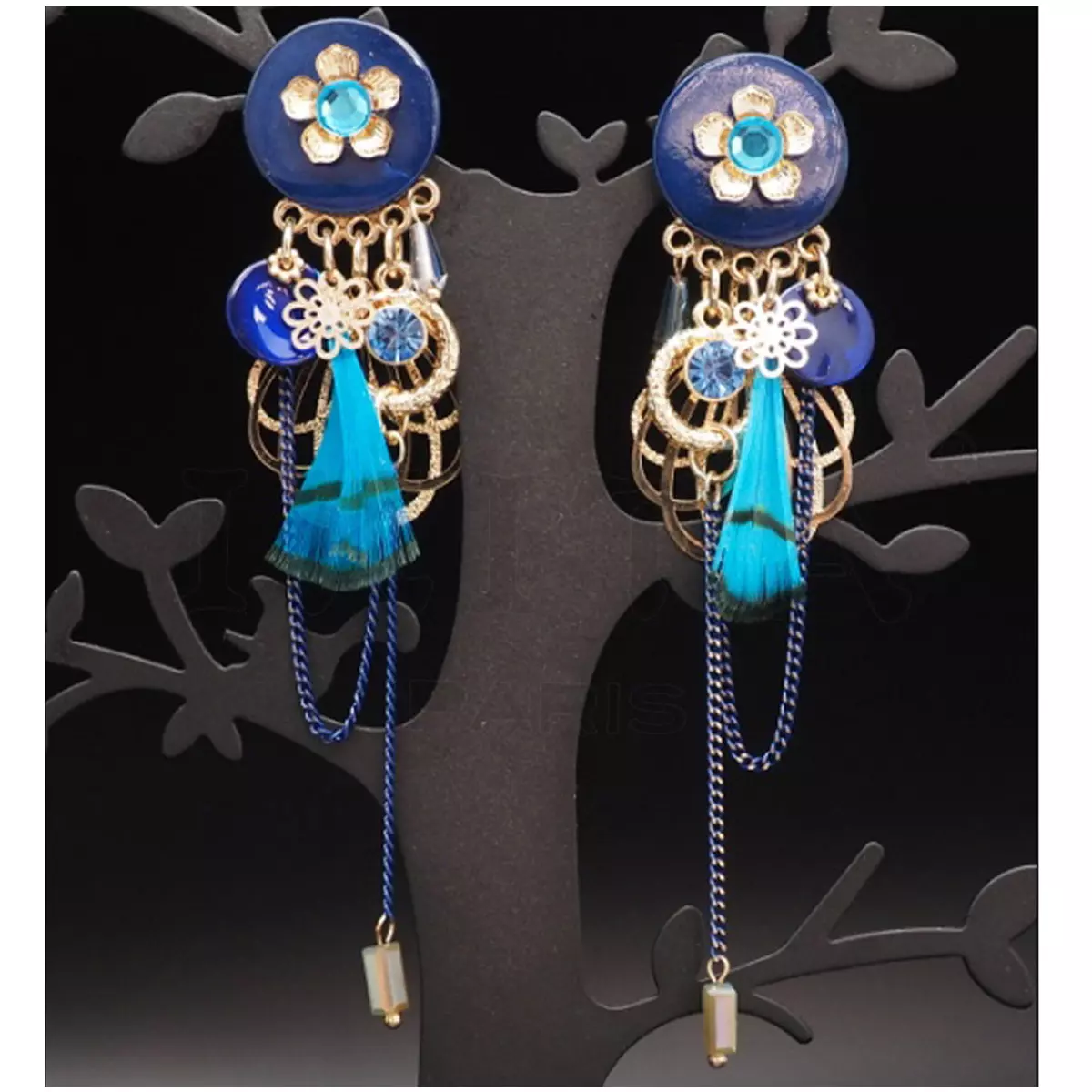 Les Trésors De Lily Clips Créateur 'Lilipoupettes' Bleu Doré 10x25 Cm [Q8760]