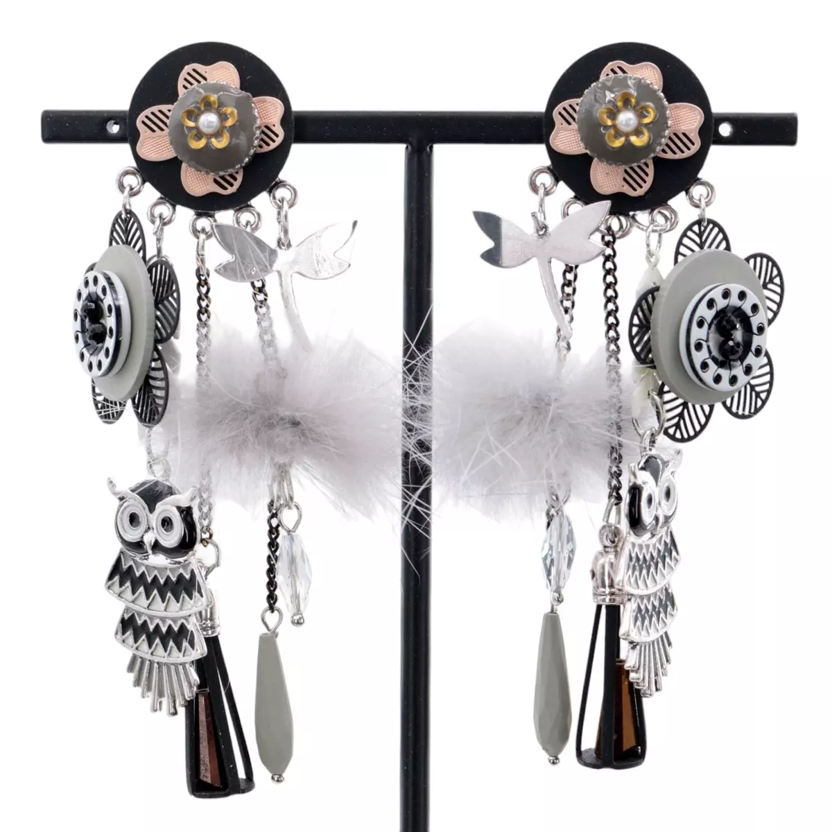 les trésors de lily Clips créateur 'Lilipoupettes' gris noir 90X35 mm [R6132]