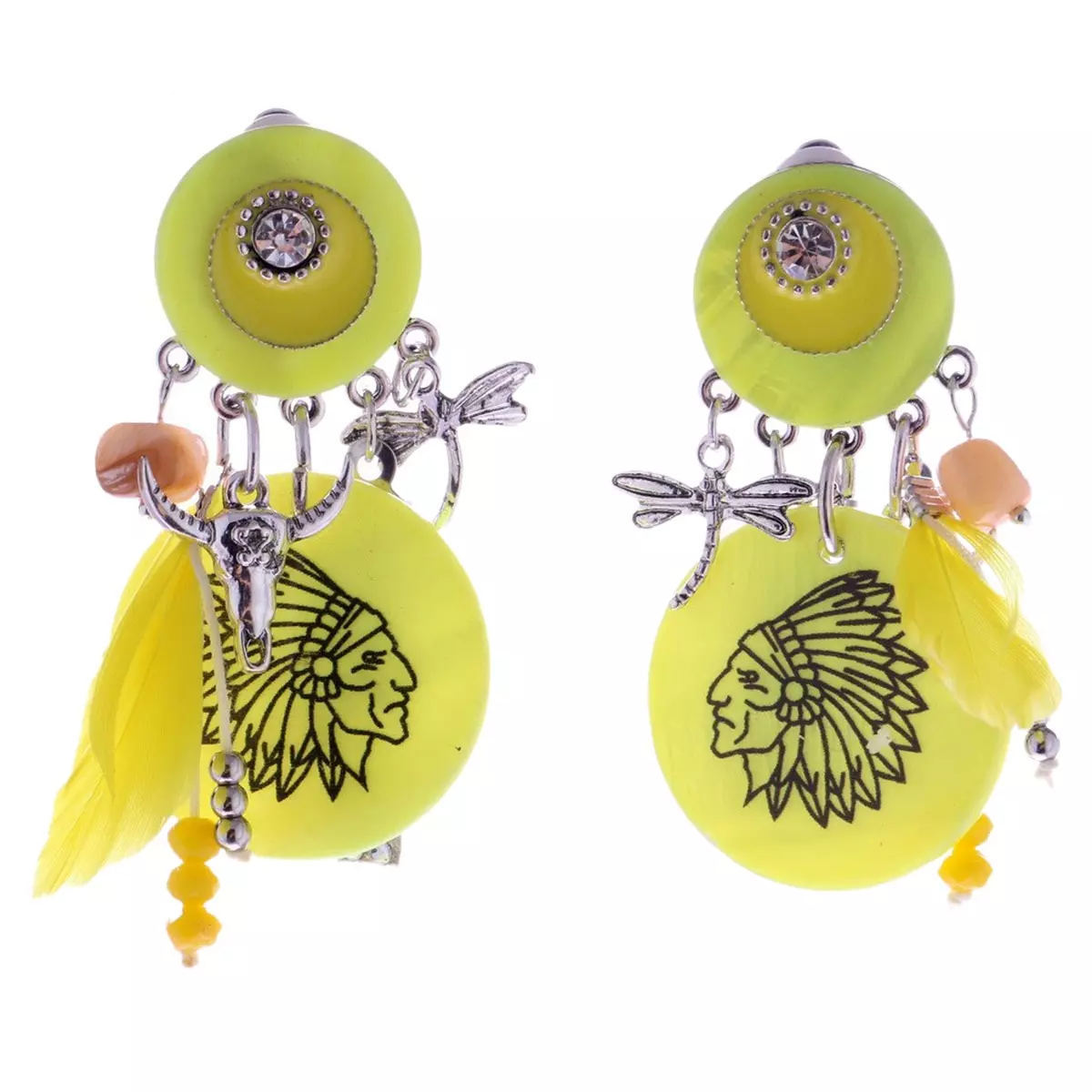 les trésors de lily Clips créateur 'Lilipoupettes' jaune argenté 70x35 mm [R6126]