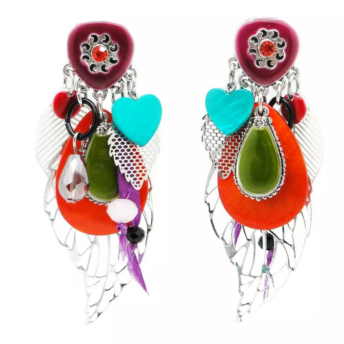 les trésors de lily Clips créateur 'Lilipoupettes' multicolore argenté 70x30 mm [Q1259]