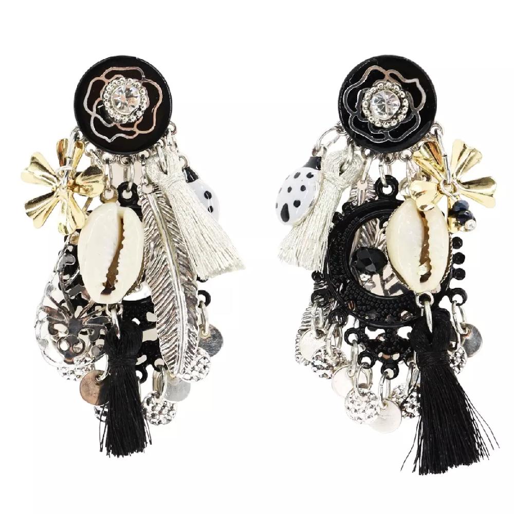 les trésors de lily Clips créateur 'Lilipoupettes' noir argenté 65x40 mm [R6136]