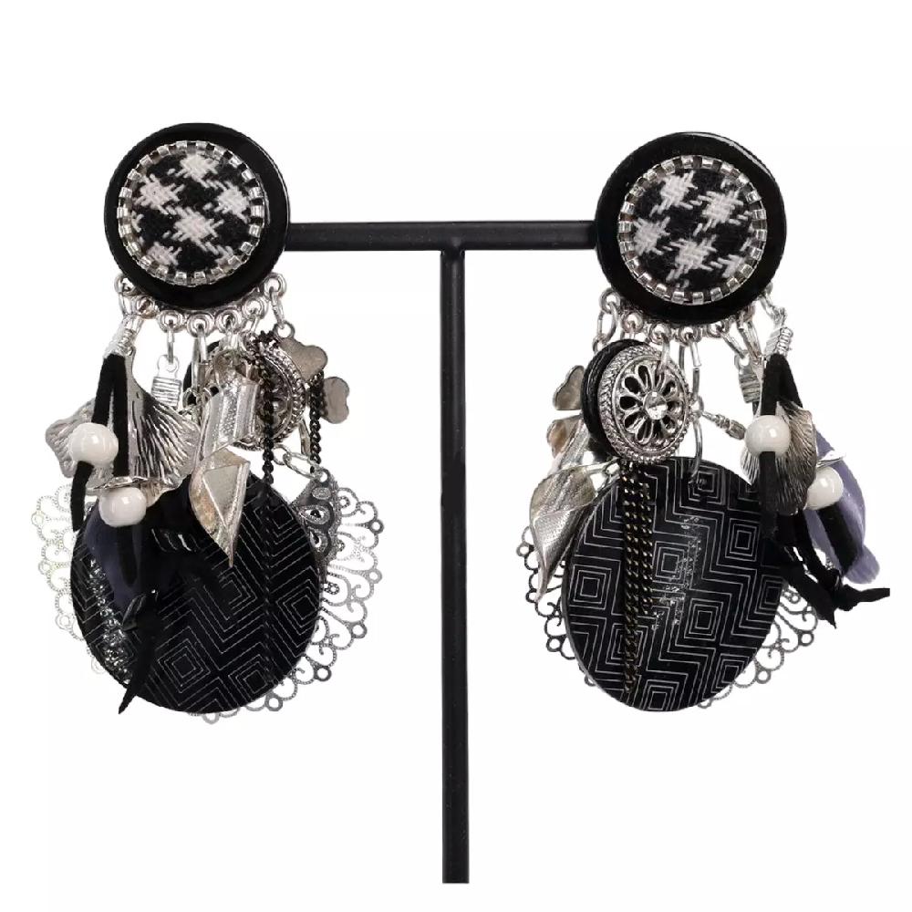 les trésors de lily Clips créateur 'Lilipoupettes' noir argenté 8x5 cm [R6111]