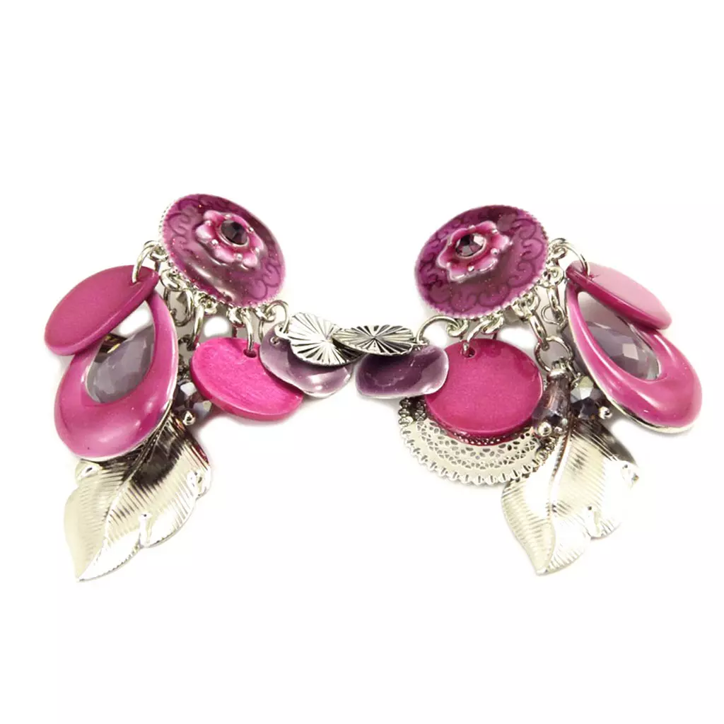 les trésors de lily Clips créateur 'Lilipoupettes' rose argenté 60x30 mm [P7432]