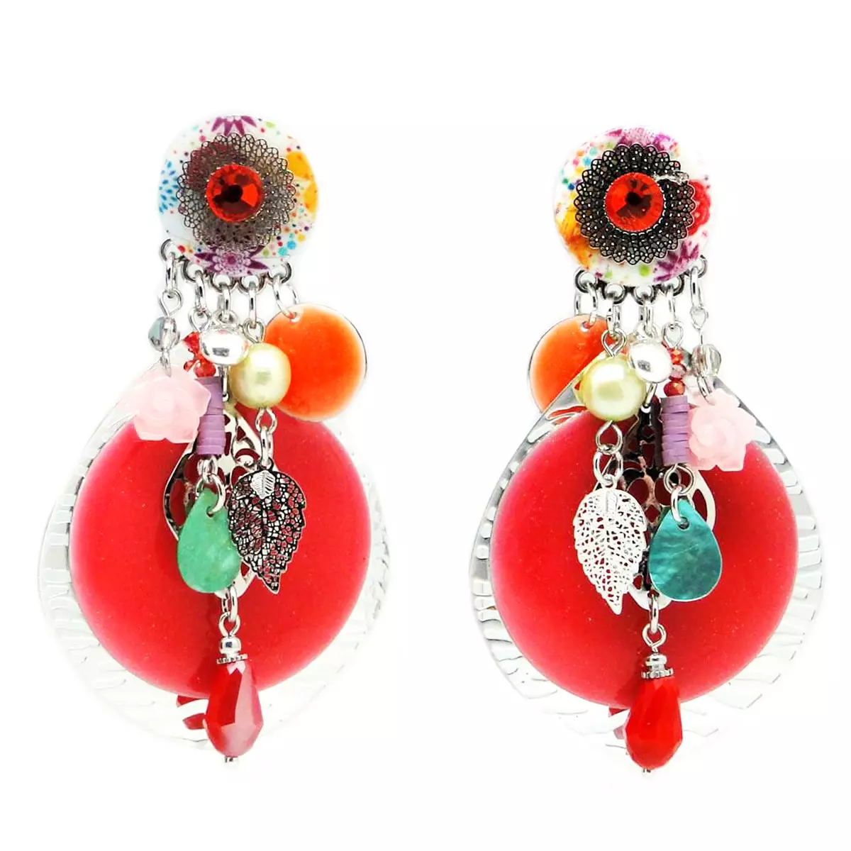 les trésors de lily Clips créateur 'Lilipoupettes' rose argenté 80x45 mm [Q1281]