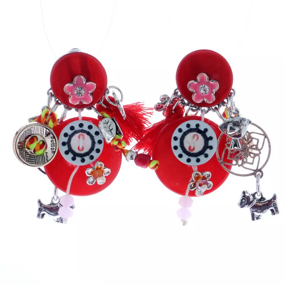 les trésors de lily Clips créateur 'Lilipoupettes' rouge 50x40 mm [R6198]