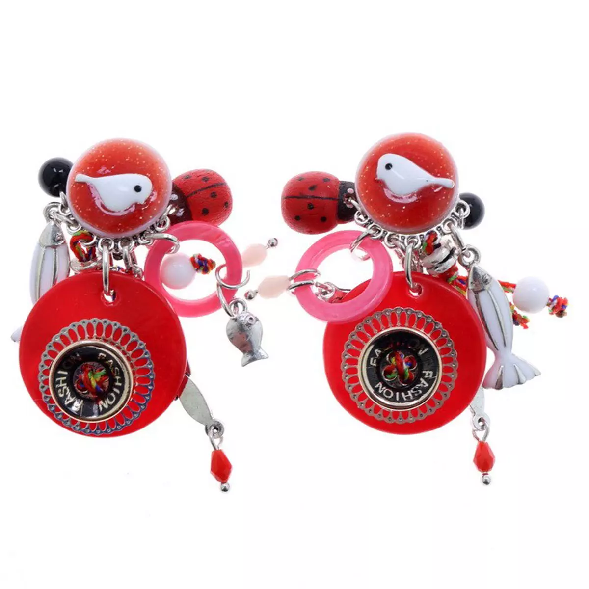 les trésors de lily Clips créateur 'Lilipoupettes' rouge 60x30 mm [R6197]