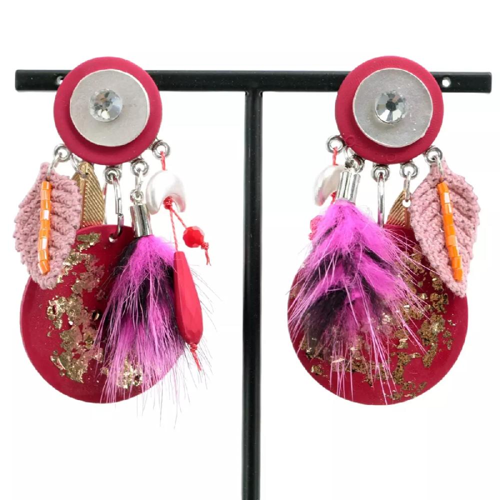 les trésors de lily Clips créateur 'Lilipoupettes' rouge 65x35 mm [R6139]