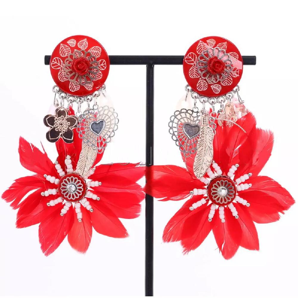les trésors de lily Clips créateur 'Lilipoupettes' rouge argenté 10x6 cm [Q5799]