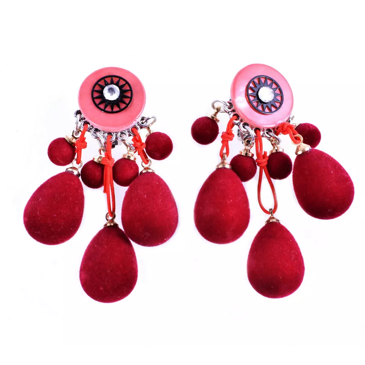 les trésors de lily Clips créateur 'Lilipoupettes' rouge bordeaux 60x30 mm [R6090]