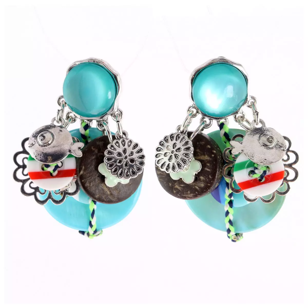 les trésors de lily Clips créateur 'Lilipoupettes' turquoise 50x40 mm [R6189]