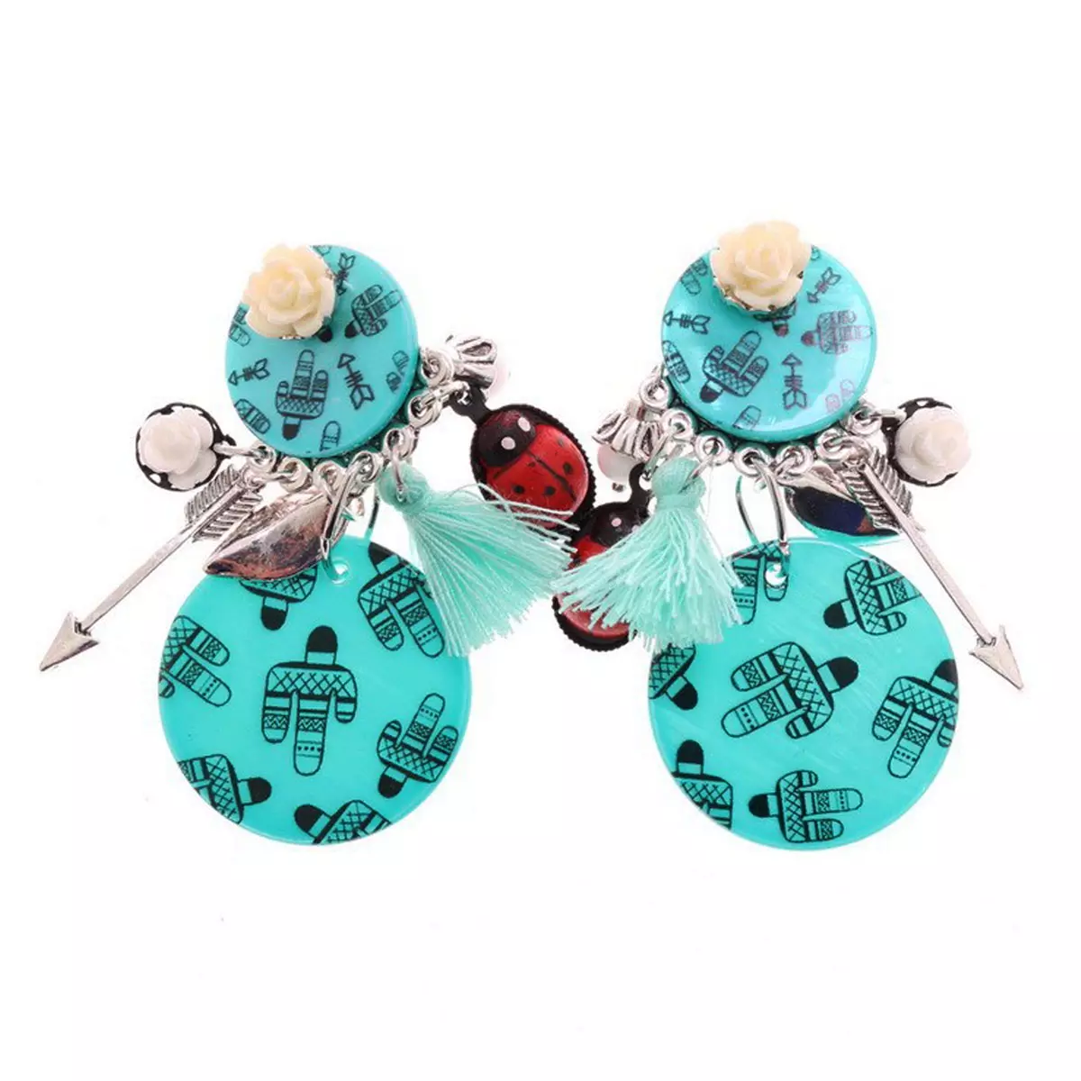 les trésors de lily Clips créateur 'Lilipoupettes' turquoise 60x30 mm [R6200]