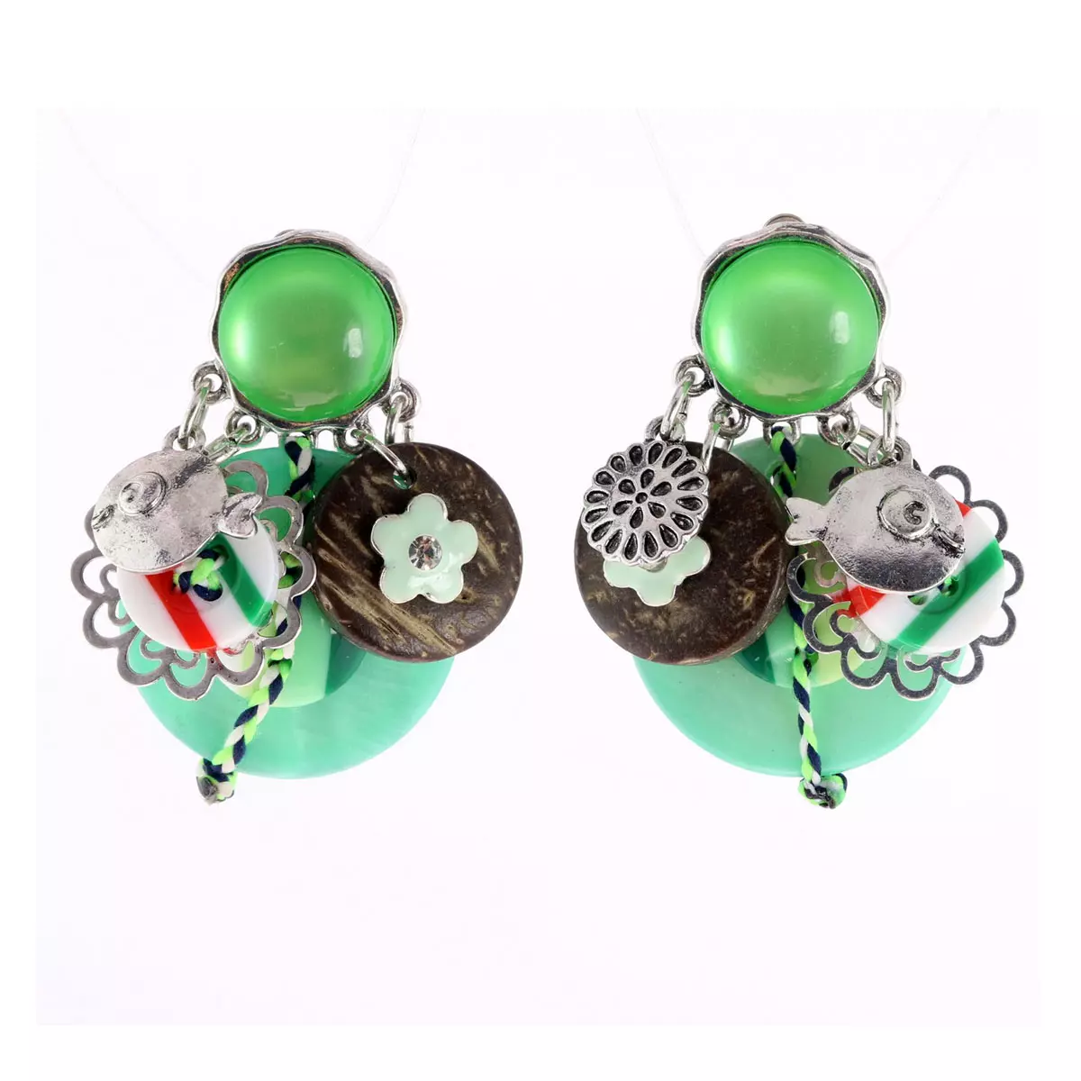 les trésors de lily Clips créateur 'Lilipoupettes' vert 50x40 mm [R6199]