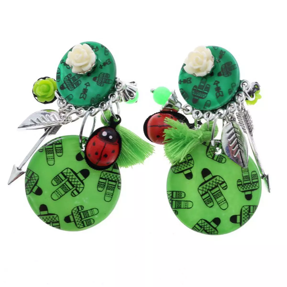 les trésors de lily Clips créateur 'Lilipoupettes' vert 60x30 mm [R6192]