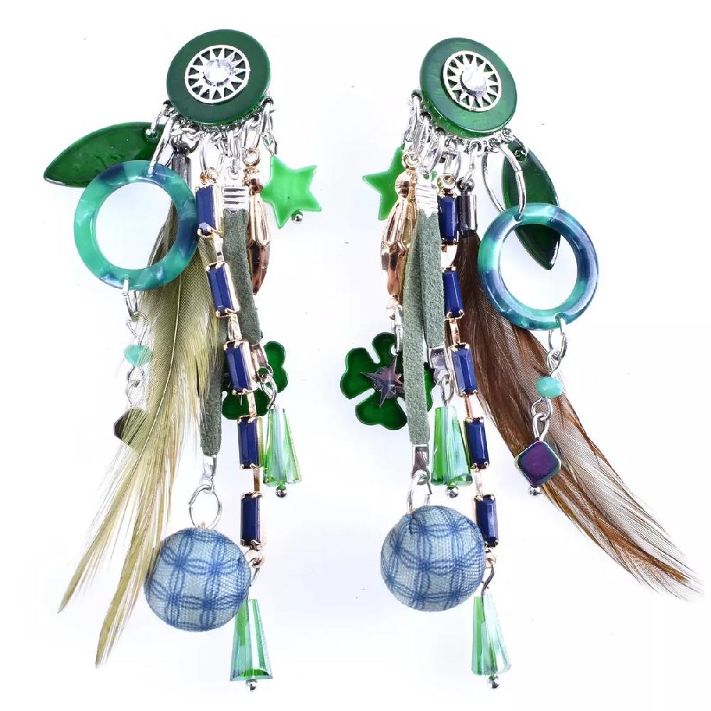 les trésors de lily Clips créateur 'Lilipoupettes' vert argenté 10x3 cm [Q5792]