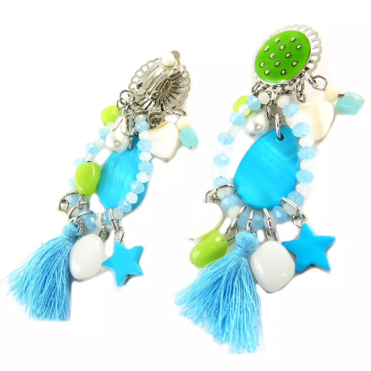 Les Trésors De Lily Clips Créateur 'Lilipoupettes' Vert Turquoise Argenté 65x25 Mm [Q1261]